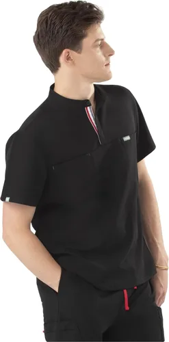 Miniatura 2 de Mediclo Camisa médica para hombre Skye Banded Collar Camisa con bolsillos en el pecho Eco Friendly Sustainable FYSEL Tela Workwear