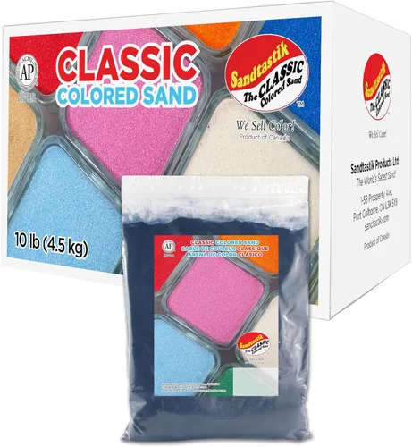 Miniatura 28 de Sandtastik Arena blanca de color clásico: caja a granel de 10 libras de arena de grano fino vibrante para artes y manualidades, botellas de arena