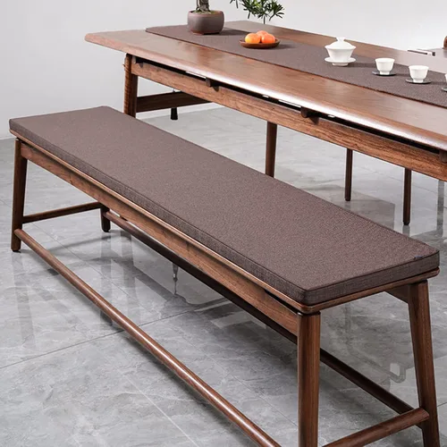 Miniatura 27 de Cojín personalizable para banco, de espuma de alta densidad con memoria, de lino lavable, antideslizante para zapatero, ventana, piano, comedor Gris