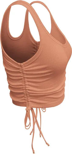 Miniatura 3 de Lizstud Camiseta corta sin mangas para mujer, sexy, básica, fruncida, ajustada, sin mangas