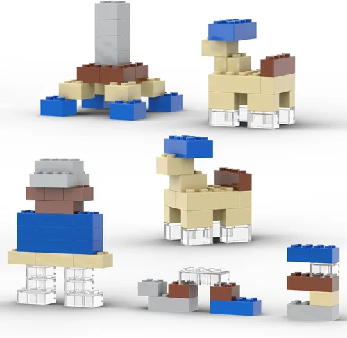 Miniatura 5 de 300 piezas de bloques de construcción clásicos, bloques a granel amarillo albaricoque, compatibles con las principales marcas de piezas y partes