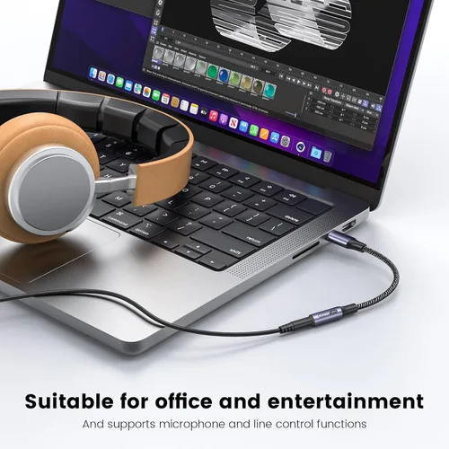 Miniatura 4 de MOSWAG Adaptador USB tipo C a conector de auriculares hembra de 0.138 in, USB C a Aux hembra de audio Dongle, cable compatible con iPhone 16 Pro 15