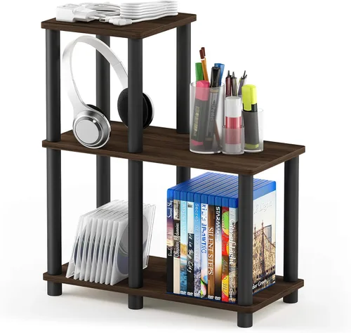 Miniatura 6 de Furinno Turn-N-Tube - Estantería decorativa, color roble francés gris/negro Roble Francés/Negro