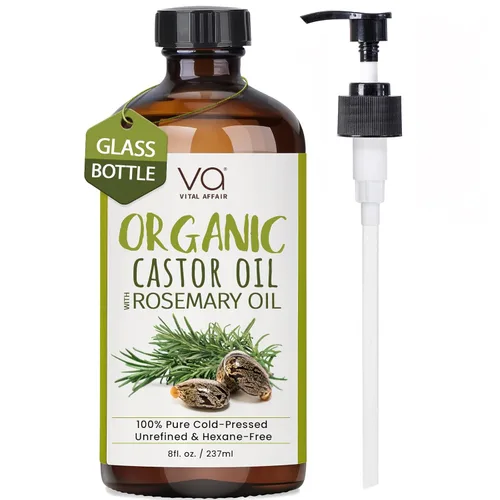 Miniatura 10 de VITAL AFFAIR Aceite orgánico de mezcla de ricino e incienso - 100% puro y natural, prensado en frío, sin refinar en botella de vidrio. Aceite