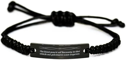 Best Part of Beauty - Rope Bracelet Motivation Quote Bracelet for Women Daughter Friends Mindset of Beauty Beauty Quotes Rise Beauty Self Esteem