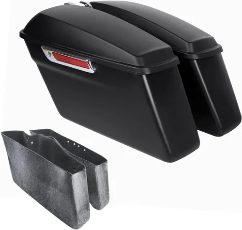 Miniatura 13 de TCT-MOTORPARTS - Alforjas rígidas completas con pestillo negro Negro vívido con pestillos negros