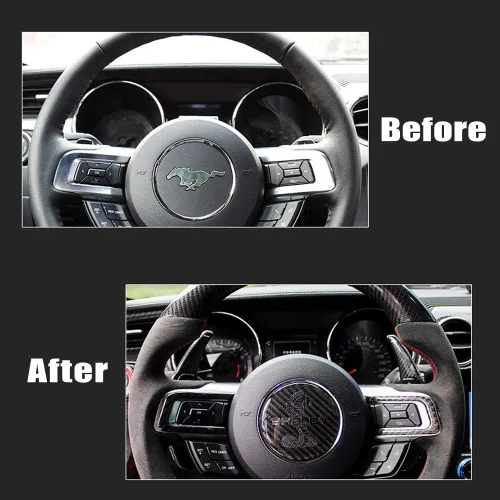 Miniatura 2 de iJDMTOY Extensiones de palanca de cambios más grandes de fibra de carbono genuina negra compatibles con transmisión automática Ford Mustang
