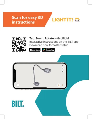 Miniatura 8 de Fulcrum LIGHT IT 20072-401 lámpara de piso ajustable inalámbrica con 12 LED, con lupa y adaptador