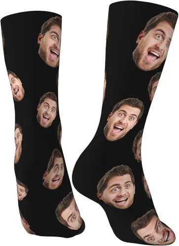 Miniatura 7 de heigudan Calcetines de cara personalizados, calcetines divertidos con caras para hombres, mujeres, amantes de los perros y gatos, regalos
