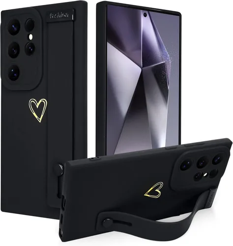 Miniatura 69 de Funda magnética compatible con Samsung Galaxy S25 Ultra para mujeres y hombres, estética flor de durazno, correa de muñeca ajustable incorporada