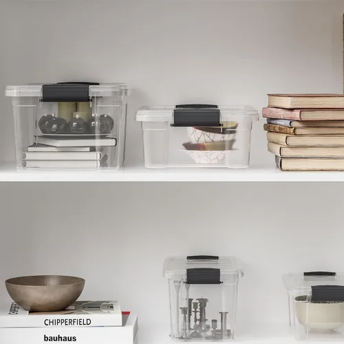 Miniatura 9 de Superio - Paquete de 3 contenedores de almacenamiento con tapas, cajas transparentes de 2.36 L para organizar, contenedores de plástico apilables