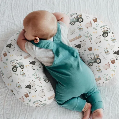 Miniatura 2 de Fundas de almohada de lactancia de animales de granja boho para niños y niñas, cordero, vaca, pollo, pato, tractor, árbol, fundas para lactancia