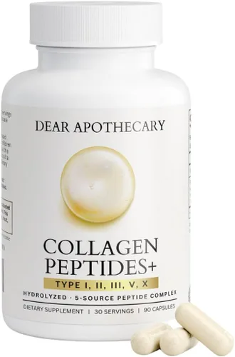 Collagen+ Multi Peptides - Tipos I II III V X - Pescado bovino hidrolizado con cáscara de huevo aviar - Proteína de colágeno premium - Piel de