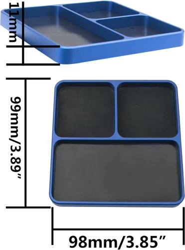 Miniatura 6 de ShareGoo Bandeja universal de metal para tornillos RC con almohadilla magnética, soporte de tornillos magnéticos, herramientas de fijación RC Azul