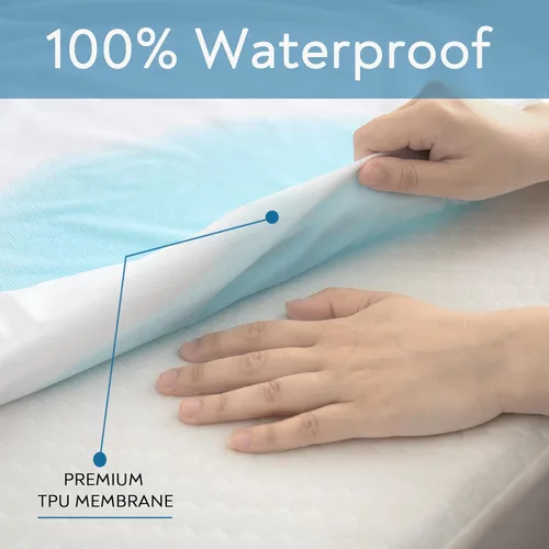 Miniatura 4 de Cubrecolchón de tela de toalla 100% impermeable, transpirable, lavable a máquina, sábana bajera para sofá cama tamaño queen de 60 x 72 pulgadas