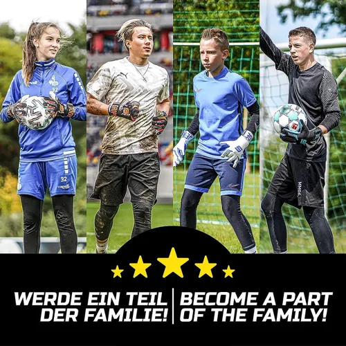 Miniatura 5 de GRIPMODE Guantes de portero híbridos con protección solar para adultos y niños con revestimiento de látex Griptec® I Adecuados para todo
