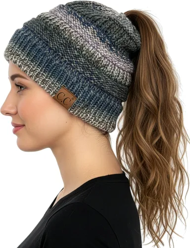 Miniatura 163 de Funky Junque - Gorro para mujer con ranura para cola de caballo