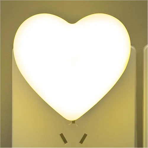 Miniatura 9 de Lindas luces nocturnas, luz nocturna en forma de corazón para guardería con sensores de luz, sensor automático de anochecer a amanecer, suave blanco