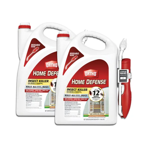 Ortho Home Defense - Insecticida para interiores y perímetro2 con varita Comfort Wand, controla hormigas, cucarachas, arañas y más, 1.1 galones,