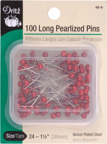 Miniatura 7 de Dritz 68-9 pines perlados, largos, blancos, 1-1/2 pulgadas (100 unidades)