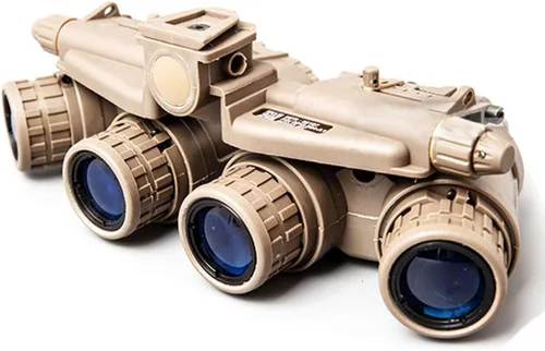 Aetheria Gafas de visión nocturna para caza táctica Cosplay GPNVG18 Casco Mount Set-Four-Tube Binocular Beige Bronceado