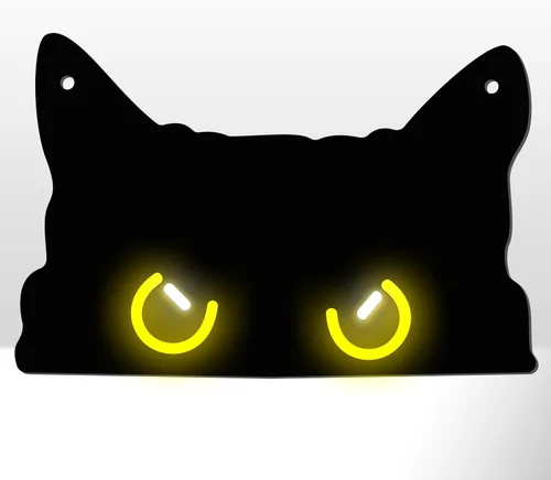 GGK Letrero de neón de gato negro, decoración de pared LED regulable, luz nocturna alimentada por USB para dormitorio, dormitorio, decoración del