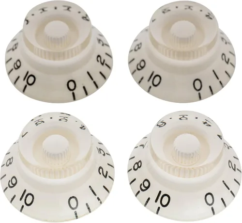 Miniatura 11 de Musiclily Pro Inch USA LP - Perillas finas de campana de 24 líneas para guitarra eléctrica Les Paul CTS Macetas, color ámbar (juego de 4)
