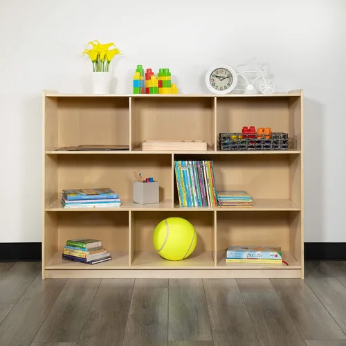 Miniatura 11 de EMMA + OLIVER Gabinete de almacenamiento de madera del aula de la escuela de 5 secciones para uso comercial o doméstico
