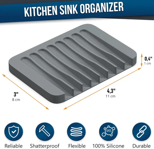 Miniatura 2 de ZAPPOWARE - Jabonera autodrenante para barra de jabón, paquete de 2 protectores de jabón de drenaje de cascada de silicona azul para ducha, baño