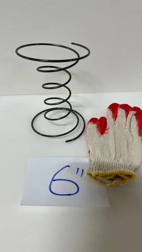 Muelle helicoidal para tapicería para asiento, extremo abierto. Calibre 9 de altura de 6 pulgadas, vendimos por 16 unidades/caja + 1 par de guantes