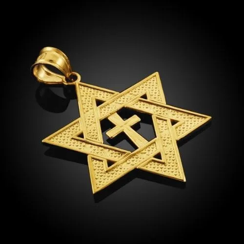 Miniatura 2 de Colgante de oro de 14 quilates con forma de estrella de David Cruz mediano