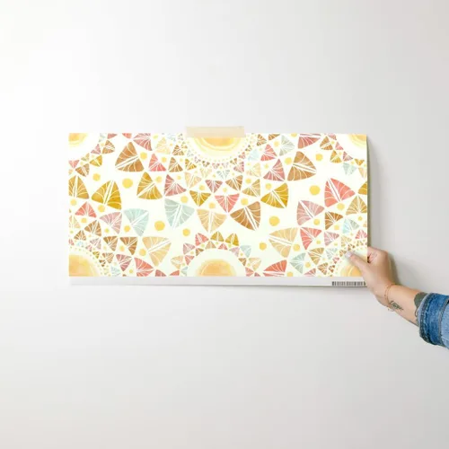 Miniatura 7 de Papel tapiz para despegar y pegar, acuarela hojas de sol, retro, geométrico, feliz sol, colorido, verano, papel tapiz extraíble personalizado por