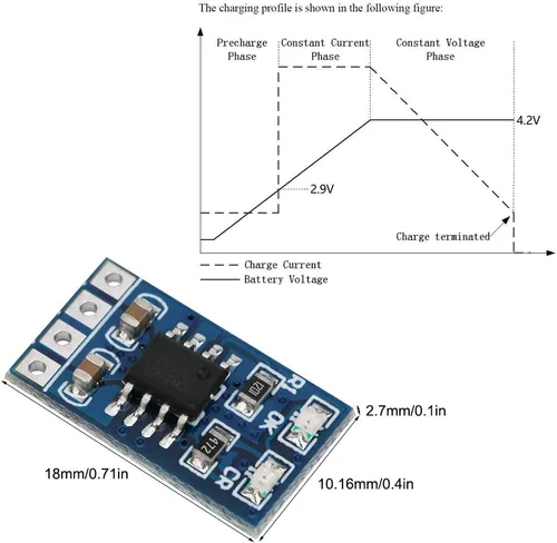 Miniatura 5 de 1A 4. 2V 3. 7VLiPo Li ion Cargador de batería de litio MPPT Módulo de controlador solar de batería de litio Módulo solar (sin clavija)