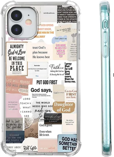 Miniatura 86 de Funda para Celular con Versículos de la Biblia, Colocación de Citas Cristianas de Jesús, Diseño Collage, Funda Protectora Suave de TPU de Moda