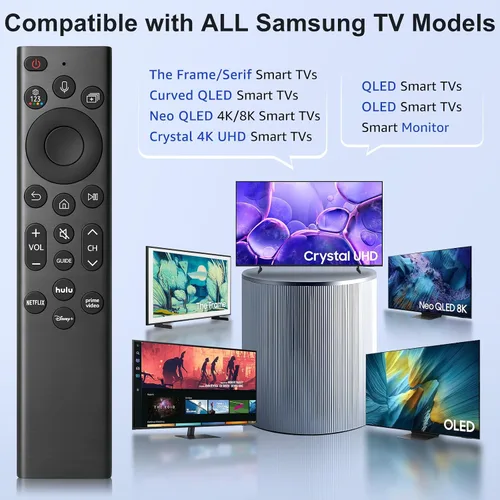 Miniatura 3 de Paquete de 2: reemplazo remoto por voz para control remoto Samsung-TV, compatible con todos los televisores inteligentes Samsung Frame Neo QLED UHD