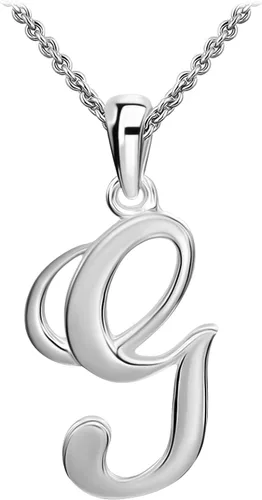 Sea of Ice - Collar de plata esterlina con dije de letra inicial de la A a la Z, de 18 pulgadas