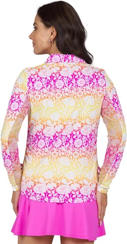 Miniatura 7 de IBKUL Athleisure Wear 48538 - Polo de manga larga con protección solar UPF 50+ Icefil Cooling Tech Jesse Print