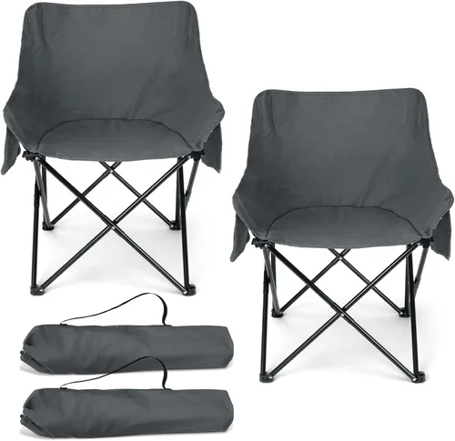 Miniatura 8 de HaSteeL Silla de camping para adultos, juego de sillas portátiles plegables compactas con bolsillos laterales para pesca al aire libre, senderismo