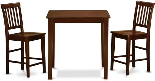 Miniatura 11 de East West Furniture VERN3-WHI-W - Juego de pub de 3 piezas de altura de mostrador para espacios pequeños contiene una mesa de comedor cuadrada y 2