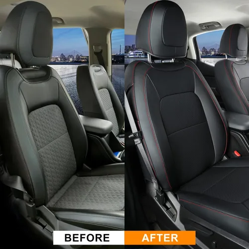 Miniatura 6 de LUCKYMAN CLUB 2 fundas de asiento delanteras Chevy Colorado, aptas para camión de trabajo Colorado Crew Cab Z71 LT ZR2 2015-2022 con piel sintética