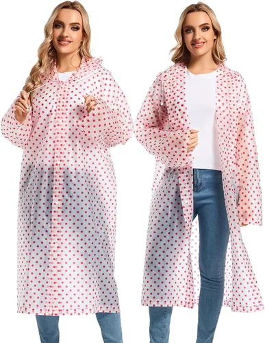 Miniatura 8 de 2 abrigos de lluvia de Borogo para adultos, chaquetas de lluvia reutilizables para hombres y mujeres