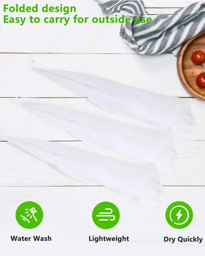 Miniatura 9 de Cubierta extra grande para alimentos, 3 Jumbo (40 x 23.7 pulgadas), tiendas de campaña de malla blanca para servir, tiendas de campaña emergentes
