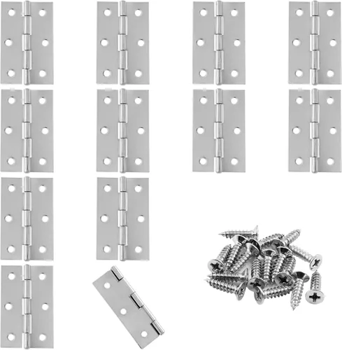 Miniatura 23 de Murtenze Paquete de 12 Bisagras de Puerta de 2.5 Pulgadas, Bisagras de Armario, Bisagras de Bronce Rojo, Bisagras de Cojinete de Bola, Bisagras