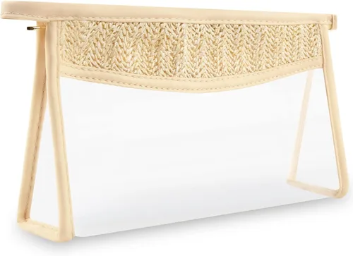 Miniatura 9 de Bolsa de maquillaje transparente bohemia con cremallera para cosméticos, bolsa de aseo transparente, bolsa de aseo de viaje, pequeña bolsa de letras