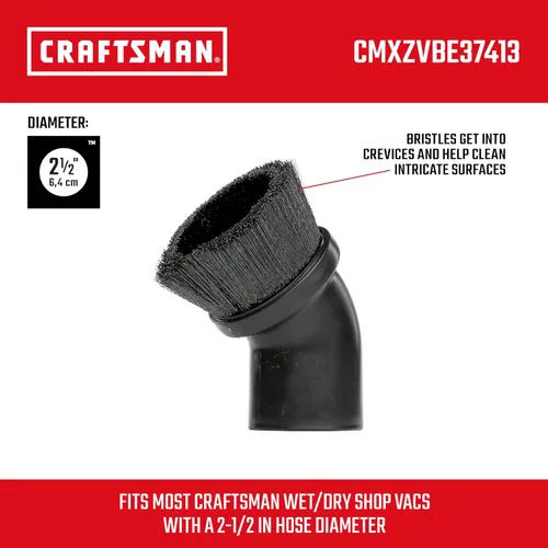 Miniatura 3 de CRAFTSMAN CMXZVBE37413 - Cepillo de polvo de 2-1/2 pulgadas, accesorio para aspiradora en seco y húmedo, accesorio de aspiradora de grado industrial
