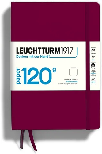 Miniatura 22 de LEUCHTTURM1917 - 120G Edición Especial - Cuaderno Mediano A5 de Tapa Dura Liso (Negro) - 203 Páginas Numeradas con Papel de 120gsm