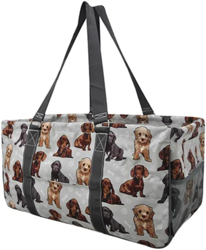 Miniatura 492 de NGIL Bolsa de comestibles reutilizable extra grande plegable de gran tamaño para comestibles, almacenamiento, picnic, playa, Estampado