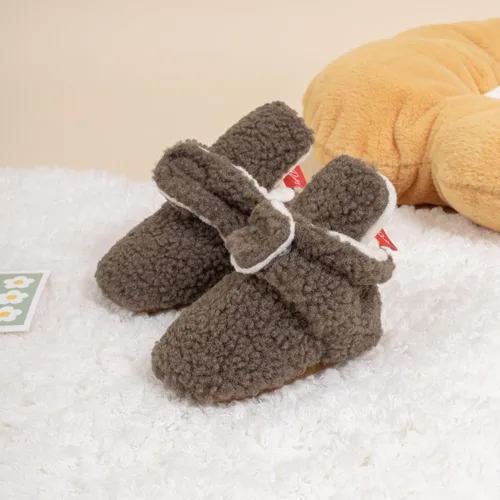 Miniatura 19 de Botines de forro polar para bebés, niños y niñas, pantuflas antideslizantes con agarre suave, zapatos de calcetín para recién nacidos, cuna