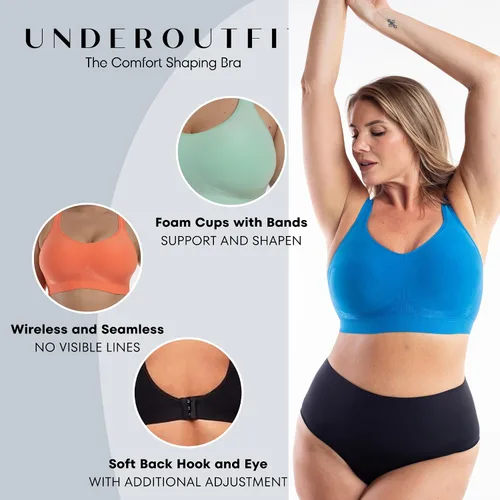 Miniatura 3 de Underoutfit Wireless Compression Everyday Bras for Women - Small to Plus Sizes