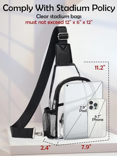 Miniatura 4 de Bolsa transparente para eventos de estadio, bolsa cruzada transparente para mujeres y hombres, bolsos transparentes, mochila grande transparente 1#